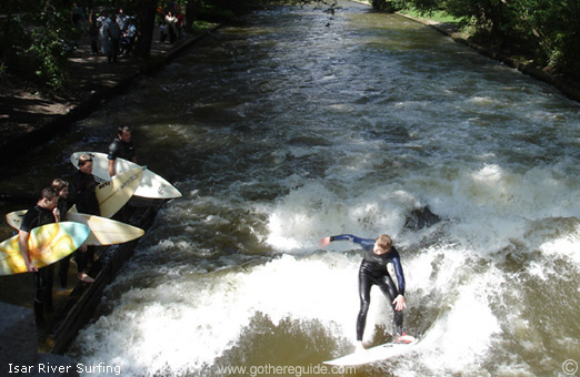 Isar river surfing Munich
