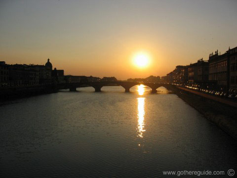 Arno River sunset Florence