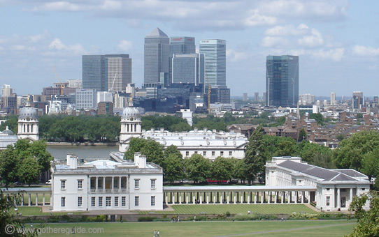 Canary Wharf and the Queens House Greenwich